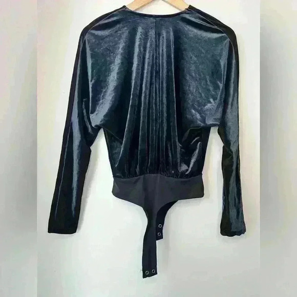 Dynamite Blue Velvet Bodysuit Vampire Core Goth Dark Academia Whimsigoth XXS - Picture 7 of 9